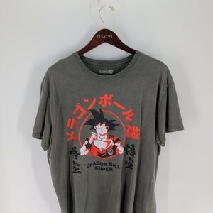 Dragon Ball Z Super Goku Food Graphic Animated‎ Crew Neck Pullover T-Shirt Gray